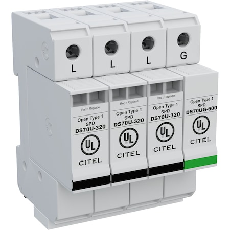 Citel Surge Protection Device, 3 Phase, 240V, 3 Wires DS74US-240D/G